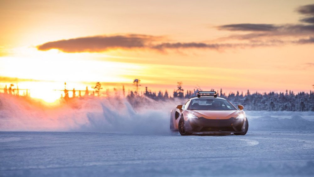 A Mclaren 570S Spider during the Pure McLaren Arctic Experience.
