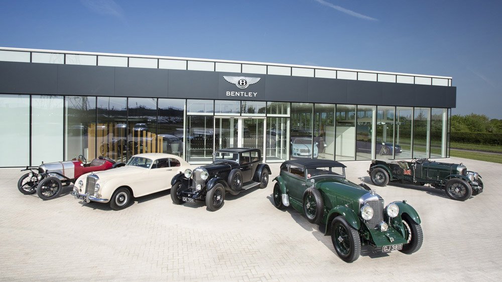 Classic Bentleys on display.