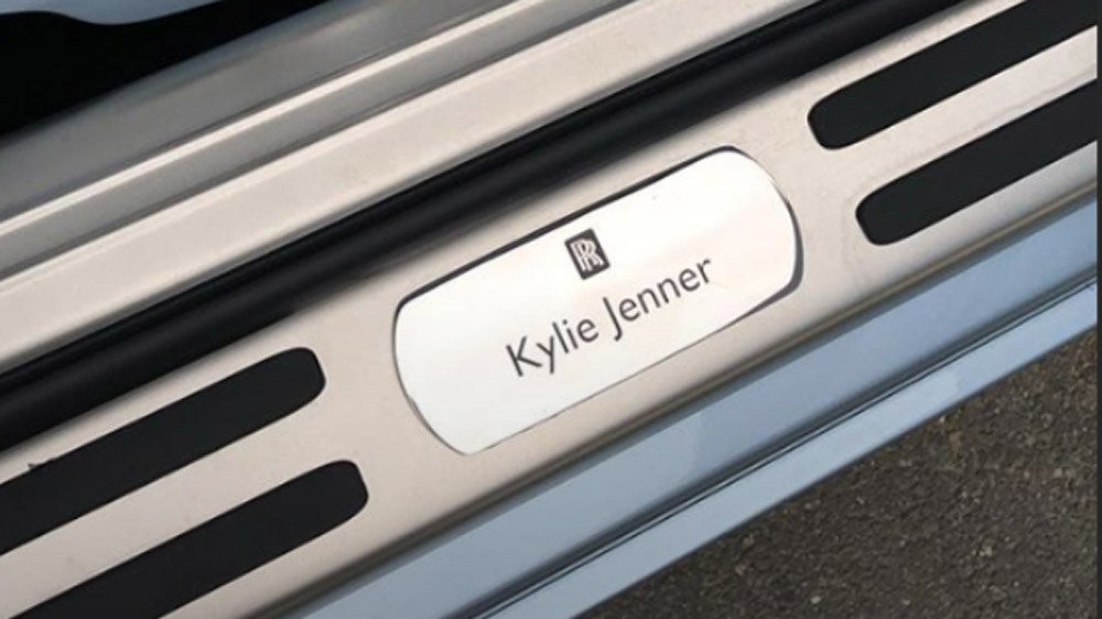 Kylie Jenner's Rolls-Royce Wraith with personalized badging.