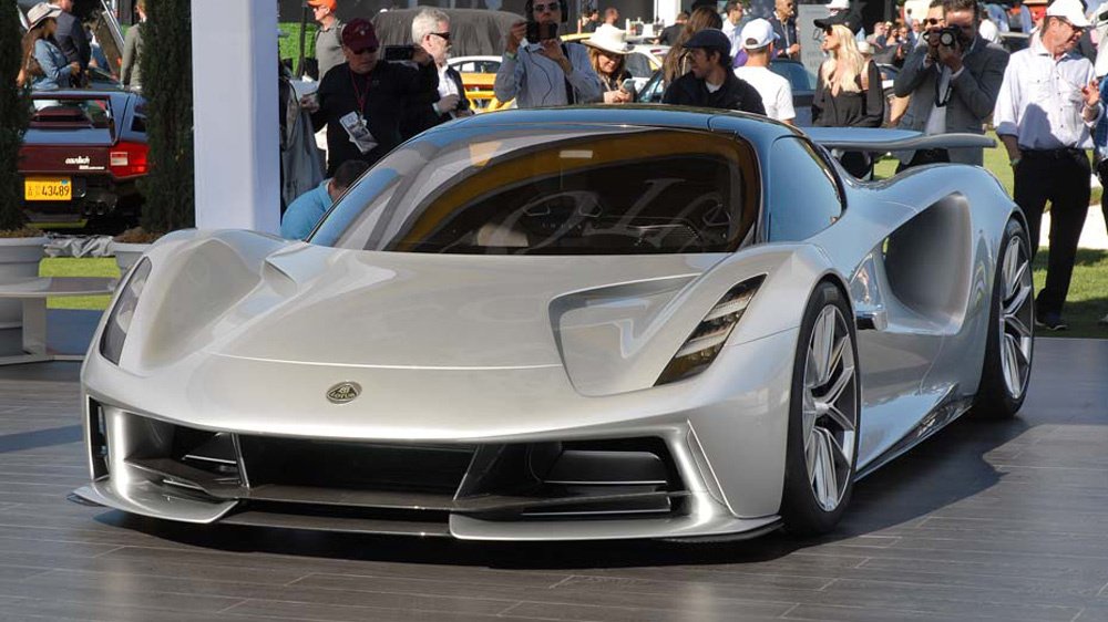 The 2,000 hp Lotus Evija, an all-electric hypercar.