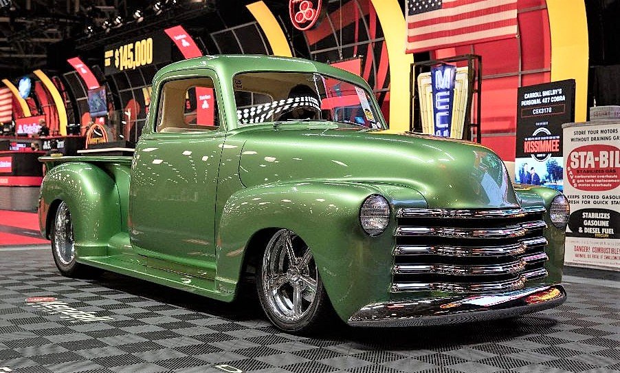 1949 Chevrolet 3100 custom pickup truck at the Mecum Auction