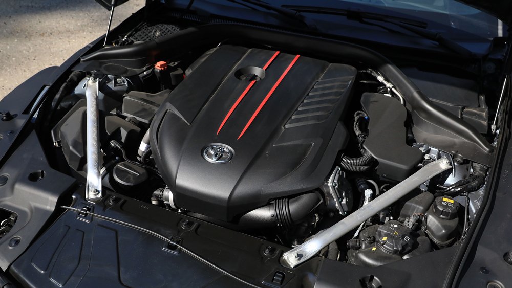 The engine inside the 2021 Toyota GR Supra 3.0.