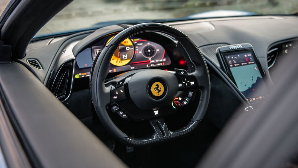 The driver's side of the Ferrari Roma.