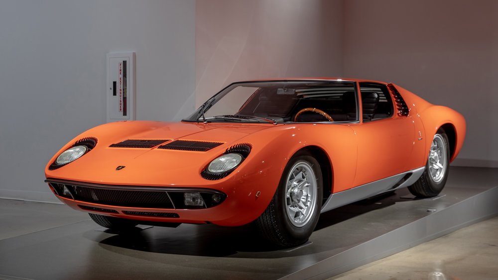 A 1968 Lamborghini Miura P400.