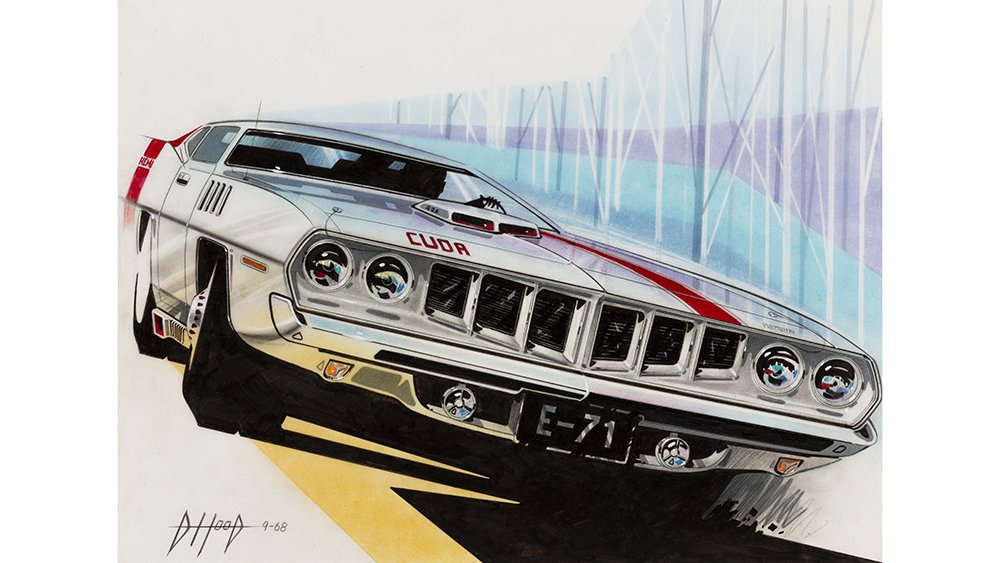 Donald Hood’s 71 Barracuda Front End Facelift Concept, 1968
