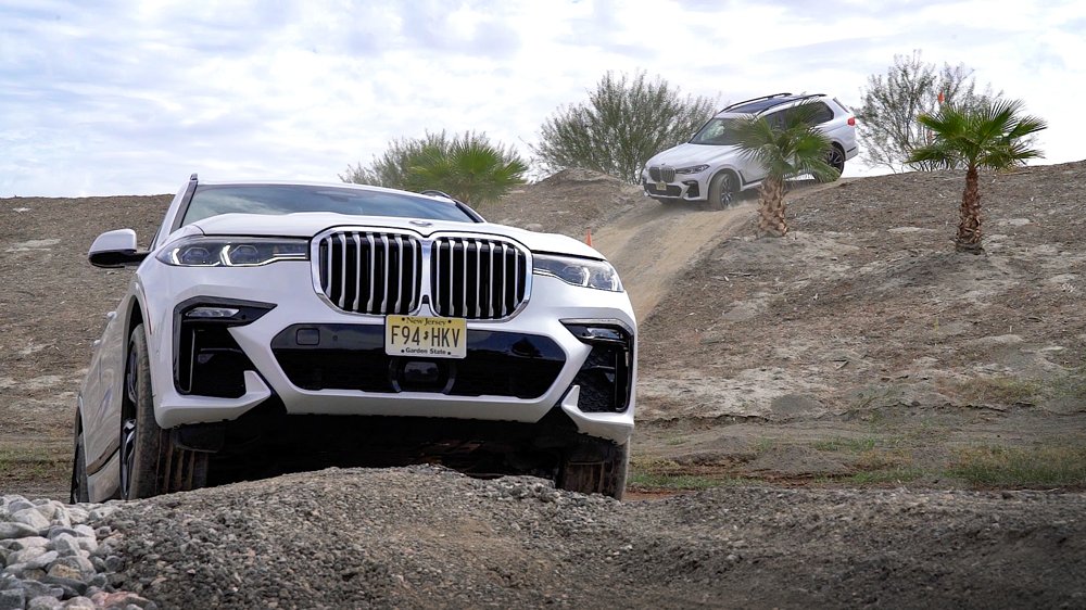 BMW SUV's on an off-road section at BMW's Performance Center West.