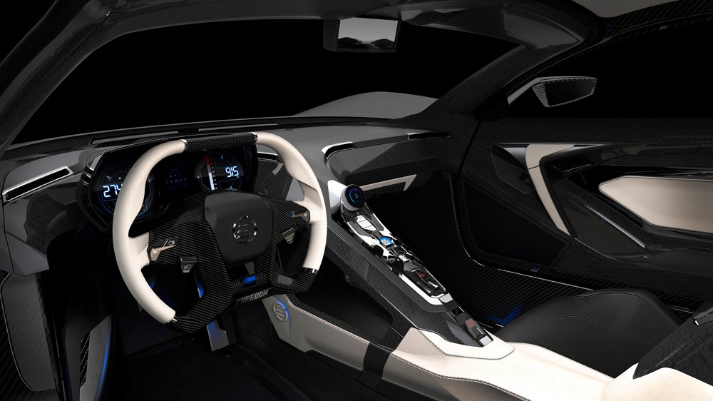 Inside the Elation Freedom hypercar.