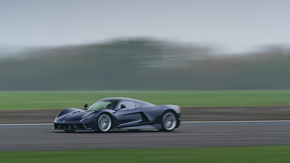 A production version of the Hennessey Venom F5 hypercar.