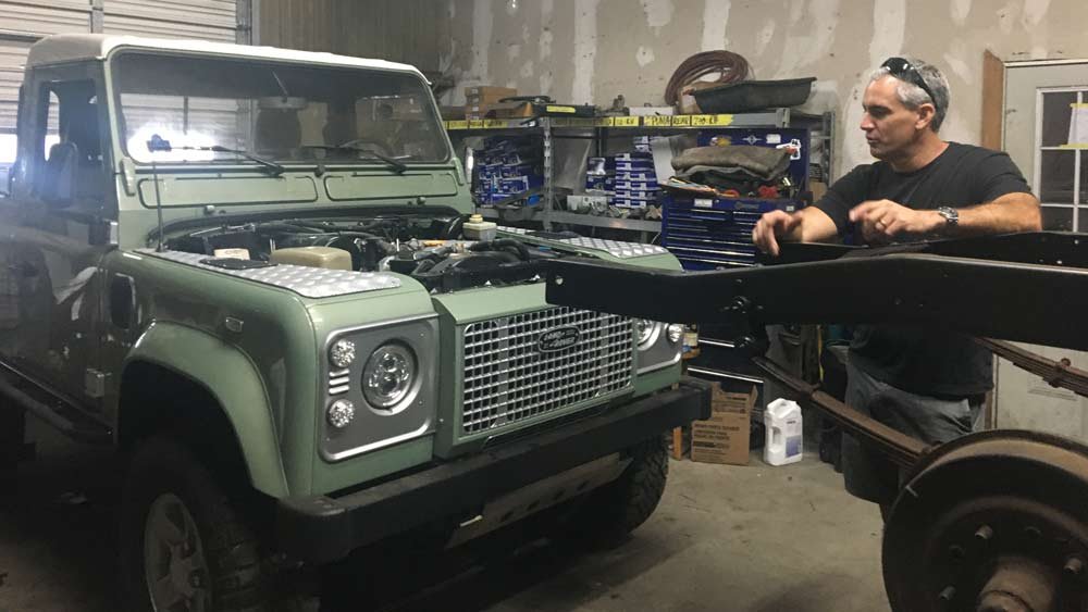 Aaron Richardet, founder of Osprey Custom Cars, at his facility in Wilmington, N.C.