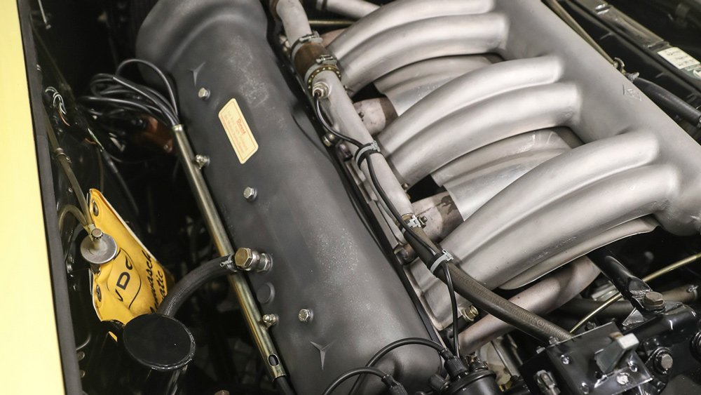 The 3.0-liter, straight-six engine inside a 1963 Mercedes-Benz 300 SL.