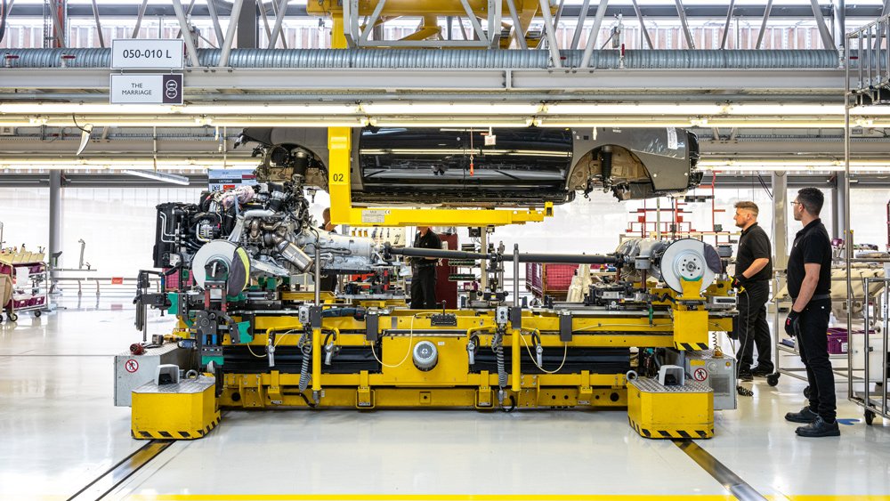 Marrying the drivetrain to the chassis at Rolls-Royce Motor Cars.