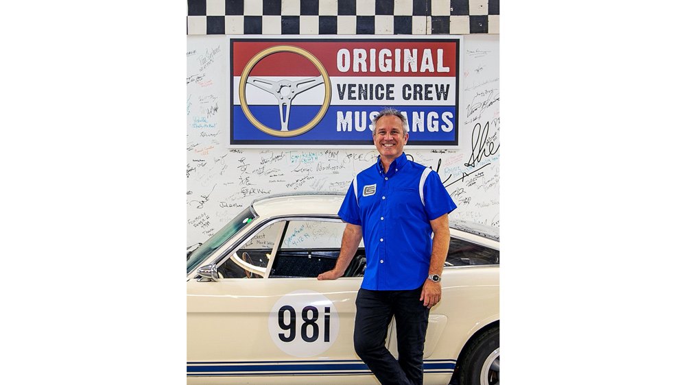 The limited-edition Shelby American Iconic Blue Team Shirt from Original Venice Crew Apparel.