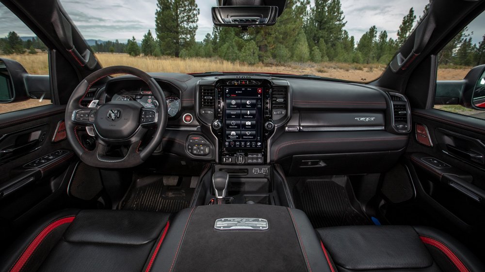 The interior of the 2021 Ram 1500 TRX.