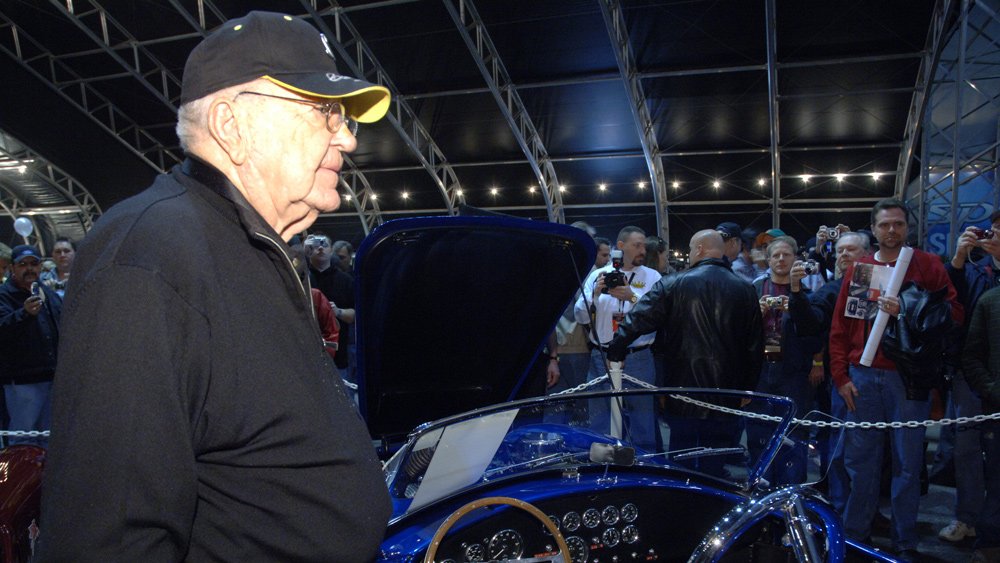 Automotive icon Carroll Shelby at a Barrett-Jackson auction in 2007.