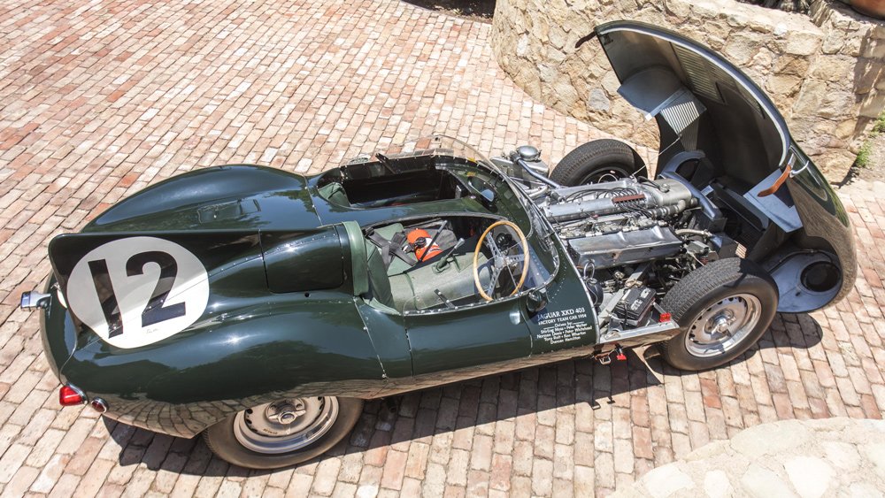 A 1954 Jaguar D-type race car.