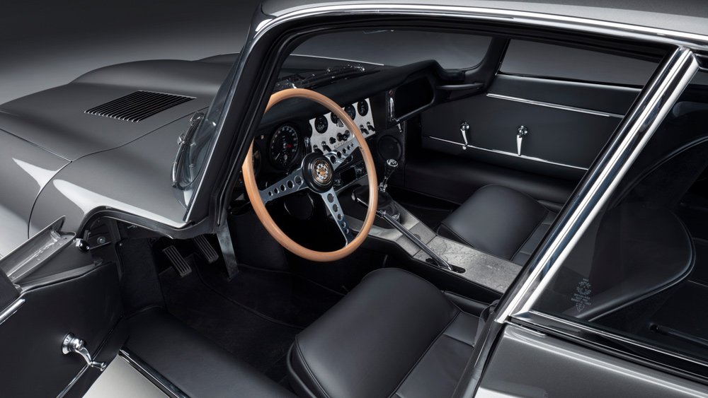 A look inside the cockpit of the Jaguar E-type 60 Collection's coupe.