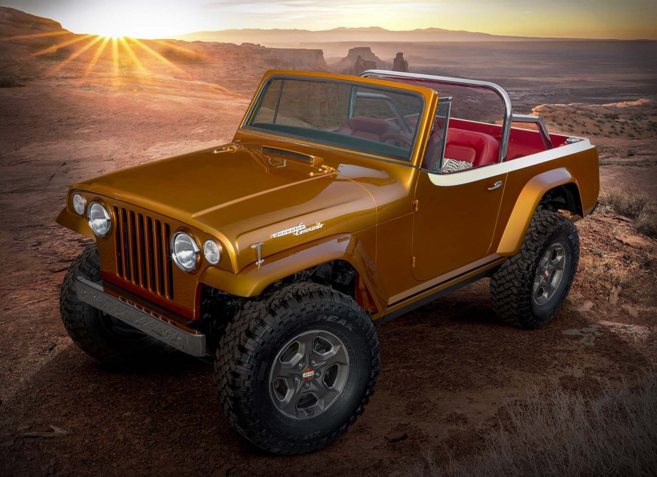 This year’s Jeep® “Resto-Mod” is a throwback to the second-generation Jeepster. The Jeepster Beach concept started as a 1968 Jeepster Commando (C-101) and was seamlessly blended with a 2020 Jeep Wrangler Rubicon. The body was modified and the exterior fuses original chrome trim with an updated, brightly colored two-tone paint scheme of Hazy IPA and Zinc Oxide. While the Jeepster Beach maintains the outward appearance of a vintage Jeepster, it commands peak performance both on- and off-road delivered by the modern-day Jeep Wrangler.
