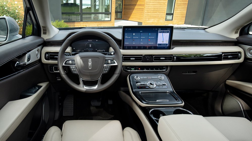 Inside the 2021 Lincoln Nautilus Black Label midsize SUV.