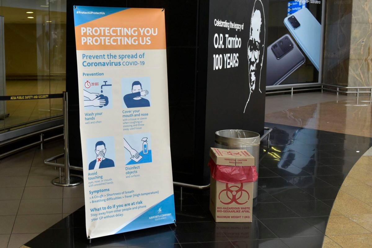 bio-hazard waste box at OR Tambo I