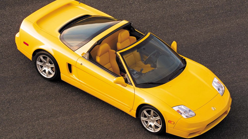 A 2005 Acura NSX sports car.