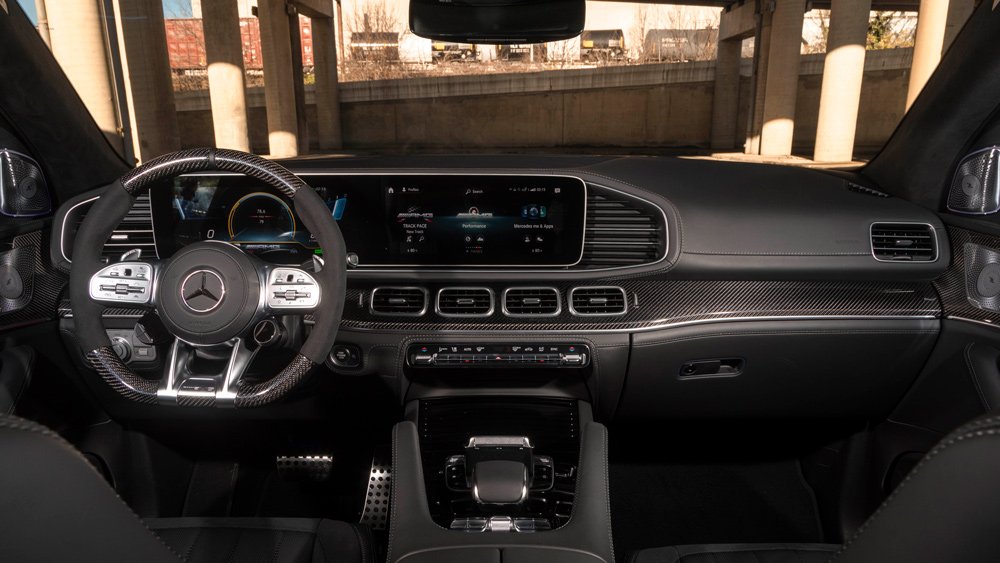 A look at the interior of the 2021 Mercedes-AMG GLE 63 S Coupe.