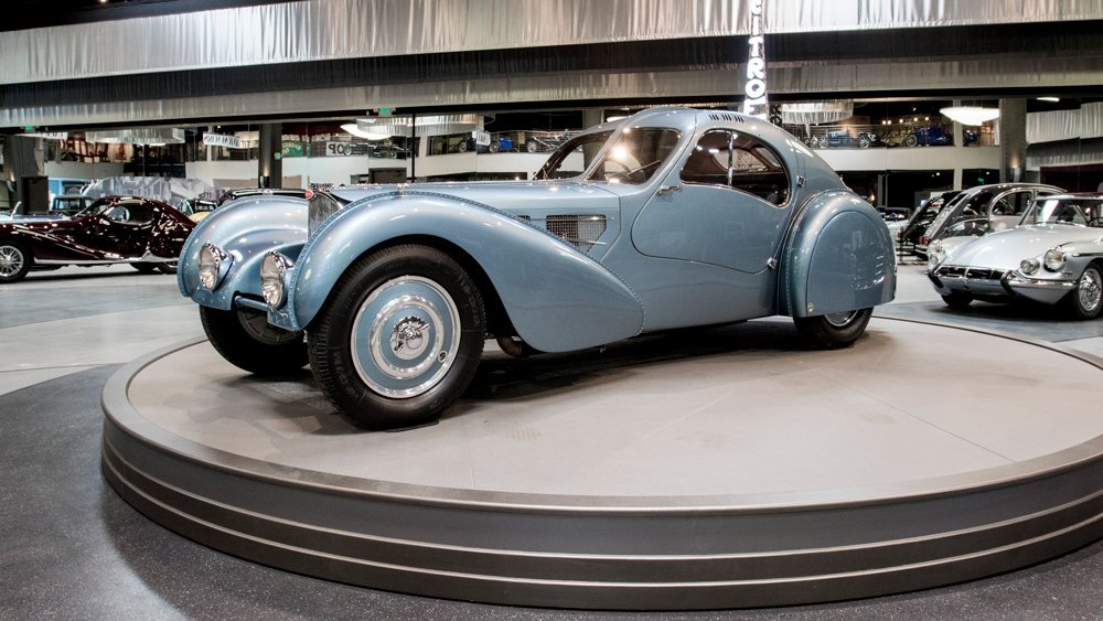 One of only three remaining examples of the Bugatti Type 57SC Atlantic is on display at the Mullin Automotive Museum in Oxnard, Calif.