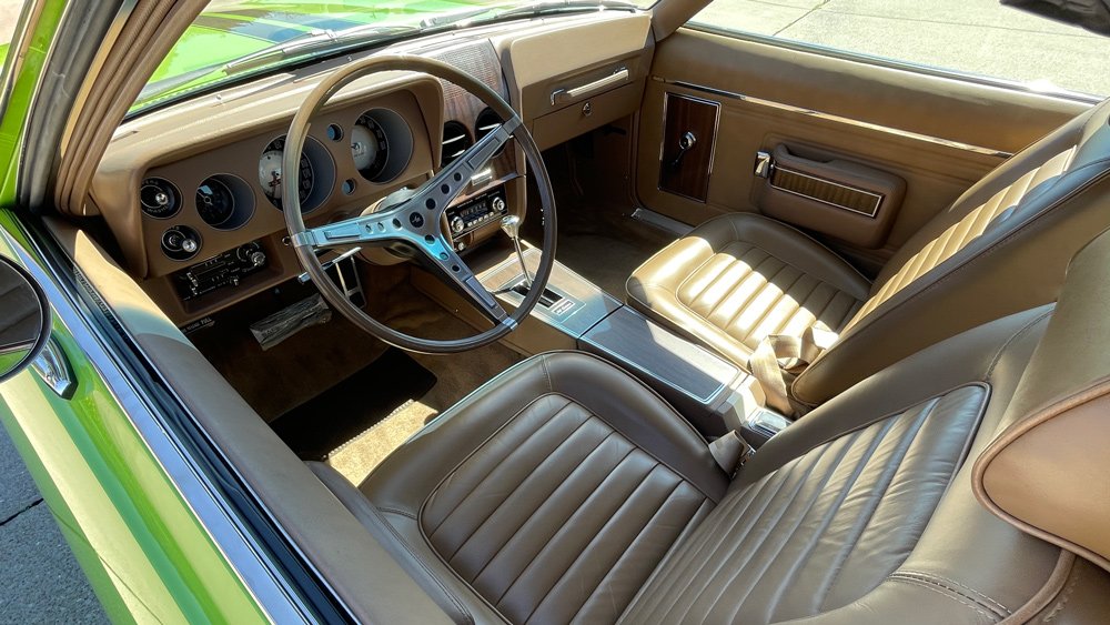 The interior of an AMC 1969 AMX California 500 Special.