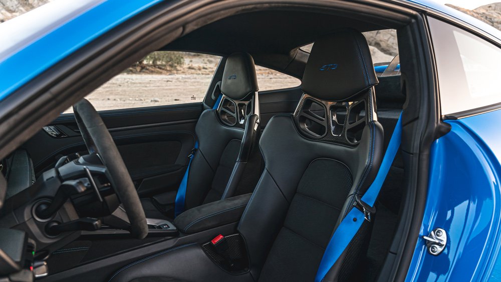 The interior of a 2022 Porsche 911 GT3.