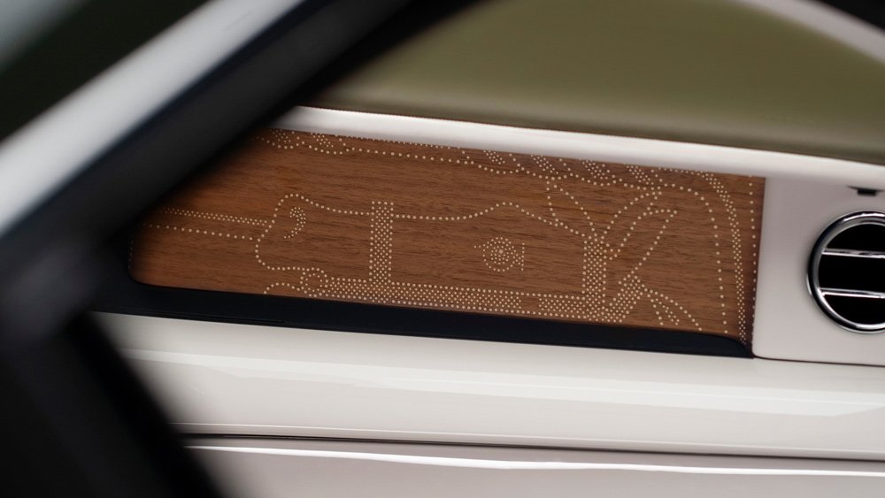 An interior detail inside the Rolls-Royce Phantom Oribe.