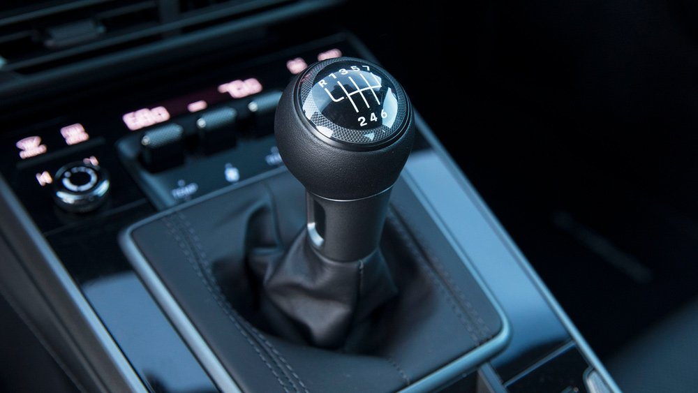 A look inside a 2021 Porsche 911 Carrera S with a manual gearbox.