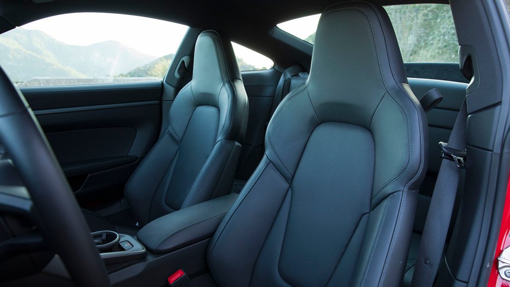 A look inside a 2021 Porsche 911 Carrera S with a manual gearbox.