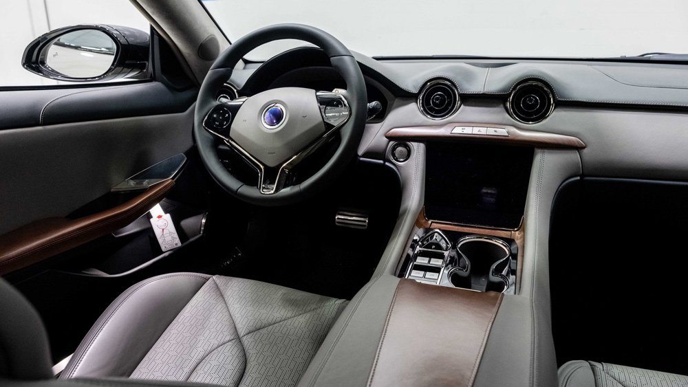 Inside the Karma GS-6L hybrid sedan.