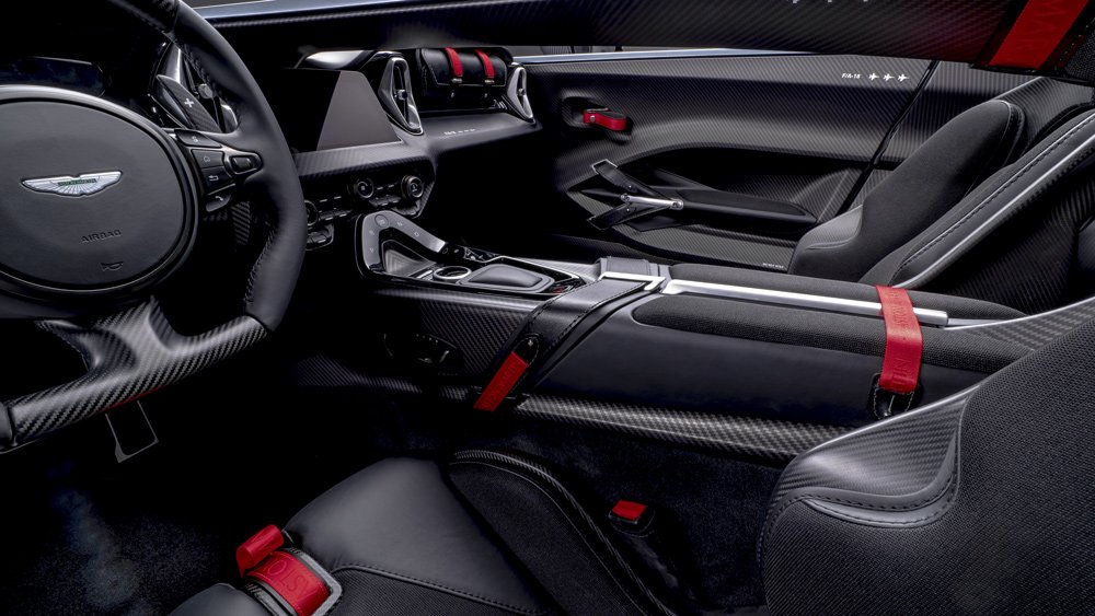 The interior of the Aston Martin V12 Speedster.