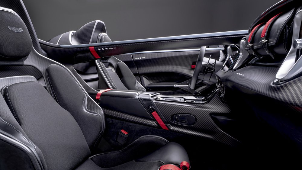 The interior of the Aston Martin V12 Speedster.