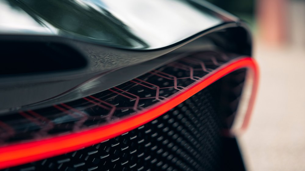 A detail of the back of Bugatti's La Voiture Noire hypercar.