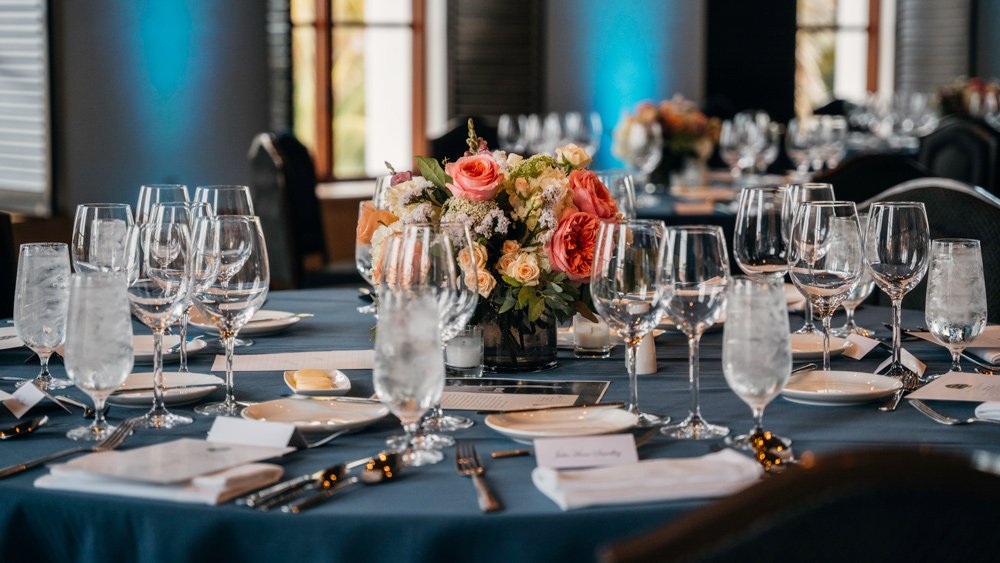 A table setting for an event at the Ritz-Carlton Bacara, Santa Barbara.