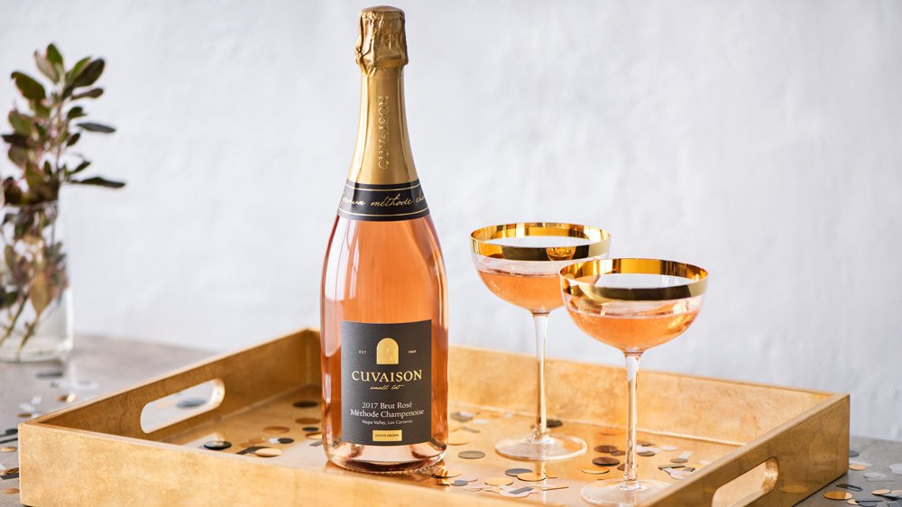 Cuvaison's 2017 Brut Rosé Méthode Champenoise.