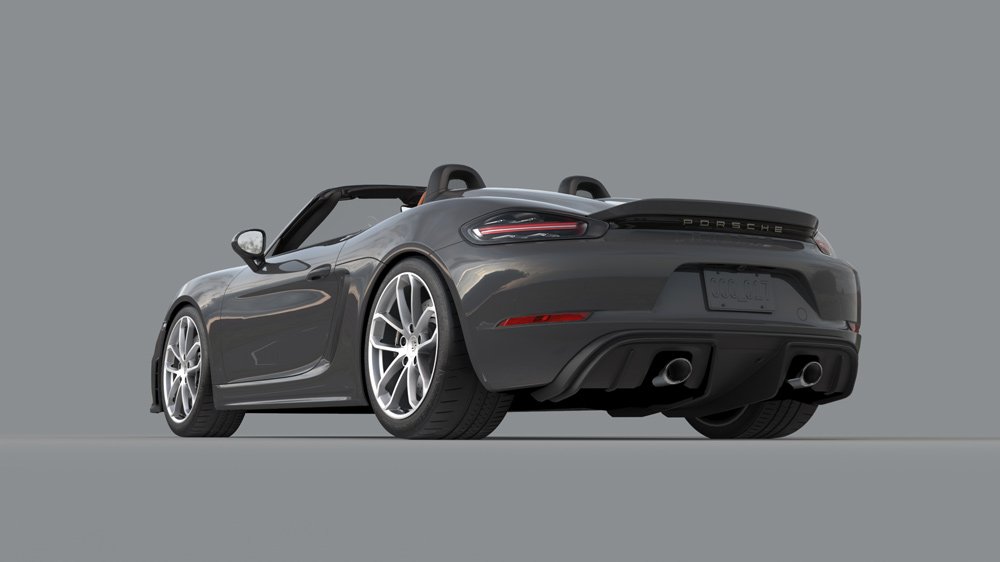 An example of the Porsche 718 Spyder 000Package in Slate Grey.