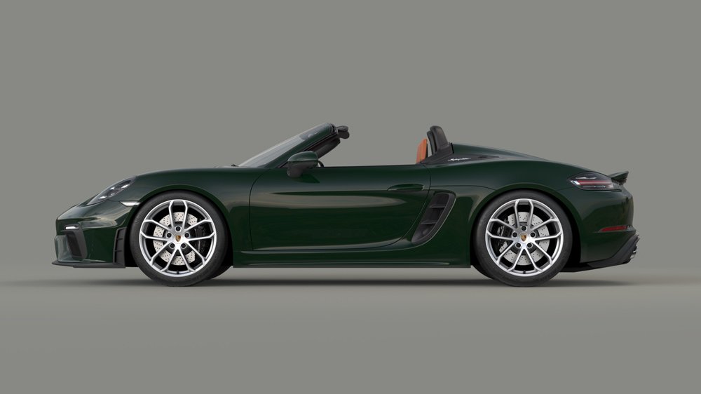 An example of the Porsche 718 Spyder 000Package in Brewster Green.