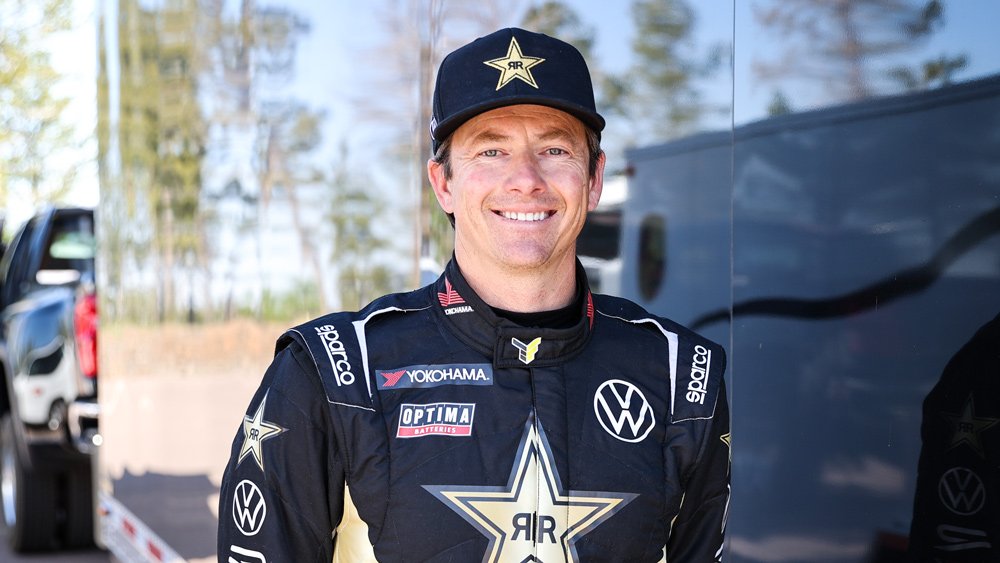 A promotional picture of racer Tanner Foust, who will be competing for BBI Autosport in the 2021 Pikes Peak International Hill Climb.