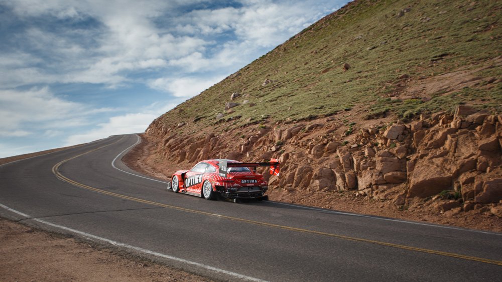 A BBi Autosport entry makes a practice run in preparation for the 2021 Pikes Peak International Hill Climb.