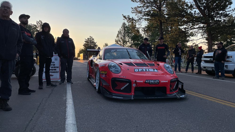 A BBi Autosport entry makes a practice run in preparation for the 2021 Pikes Peak International Hill Climb.
