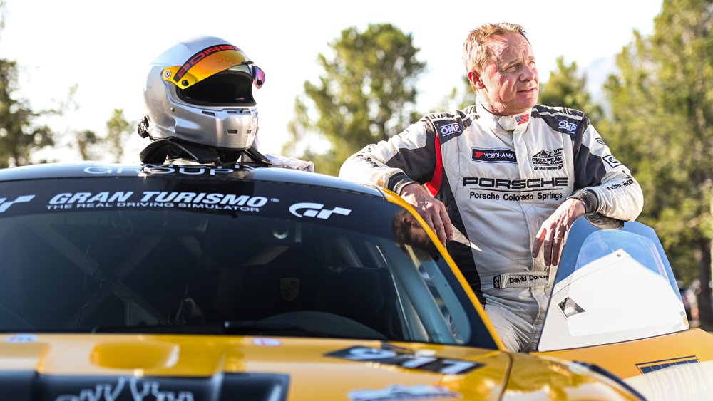 A promotional picture of racer David Donohue, who will be competing for BBI Autosport in the 2021 Pikes Peak International Hill Climb.