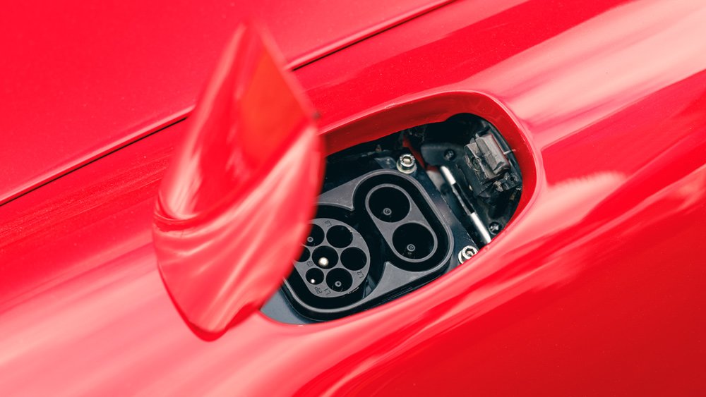 The plug-in port for the all-electric Porsche 964 restomod from Everrati.