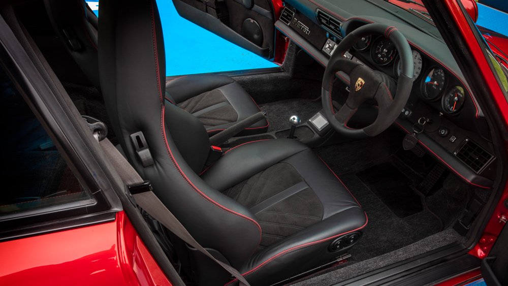 The interior of the all-electric Porsche 964 restomod from Everrati.