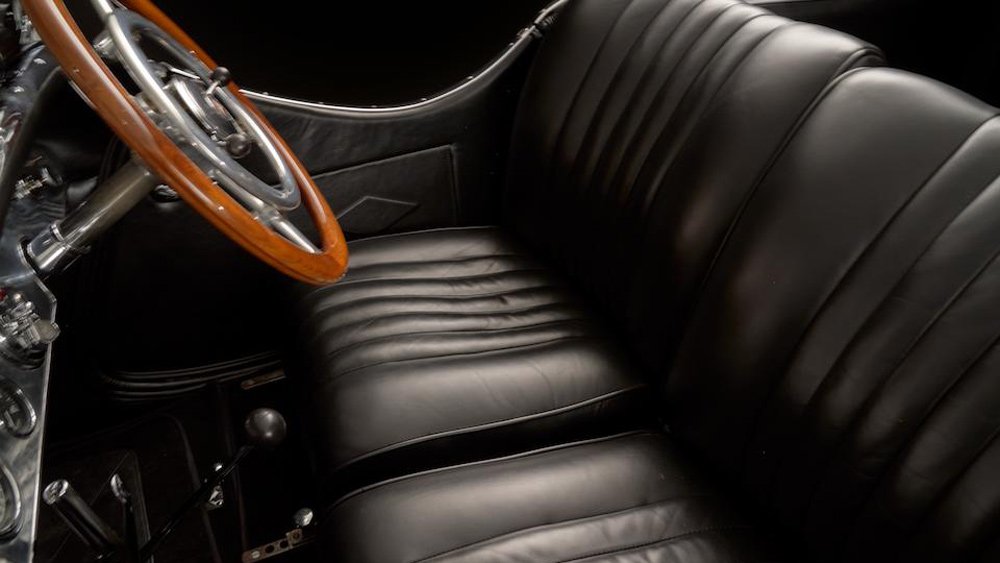 The interior of a 1928 Mercedes-Benz 26/120/180 S-Type Supercharged Sports Tourer.
