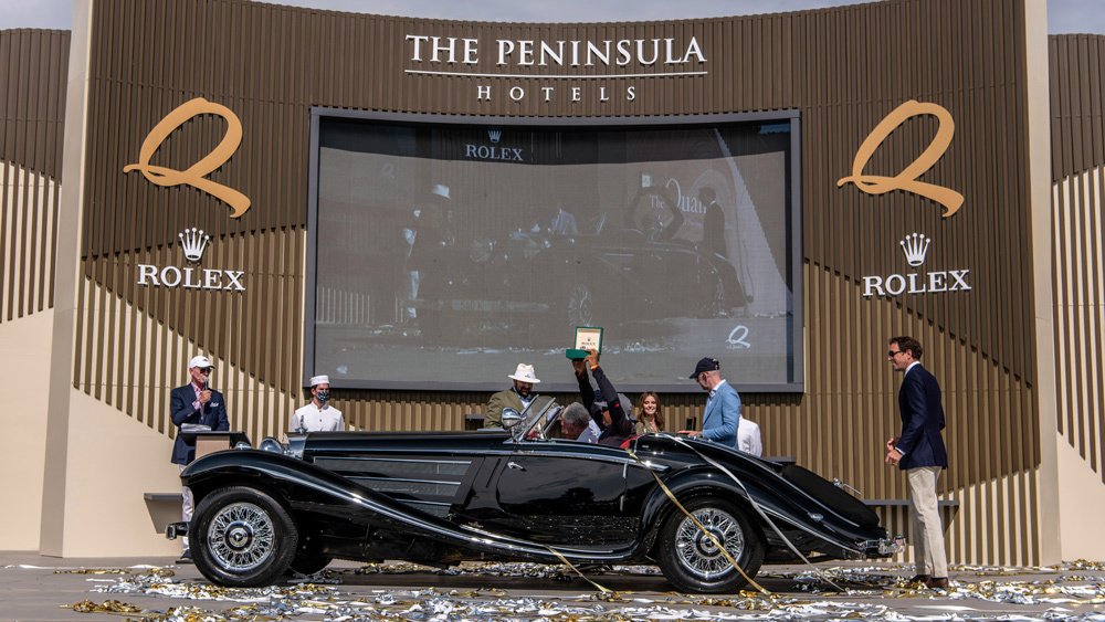 The 1938 Mercedes-Benz 540K crowned Best of Show at the Quail, a Motorsports Gathering for 2021.