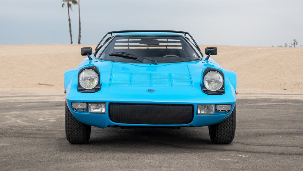 A 1975 Lancia Stratos HF Stradale rally car.