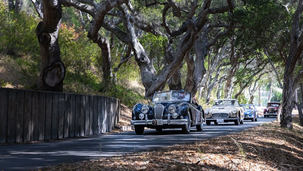 A convoy of classics on the 2021 Pebble Beach Tour d'Elegance.