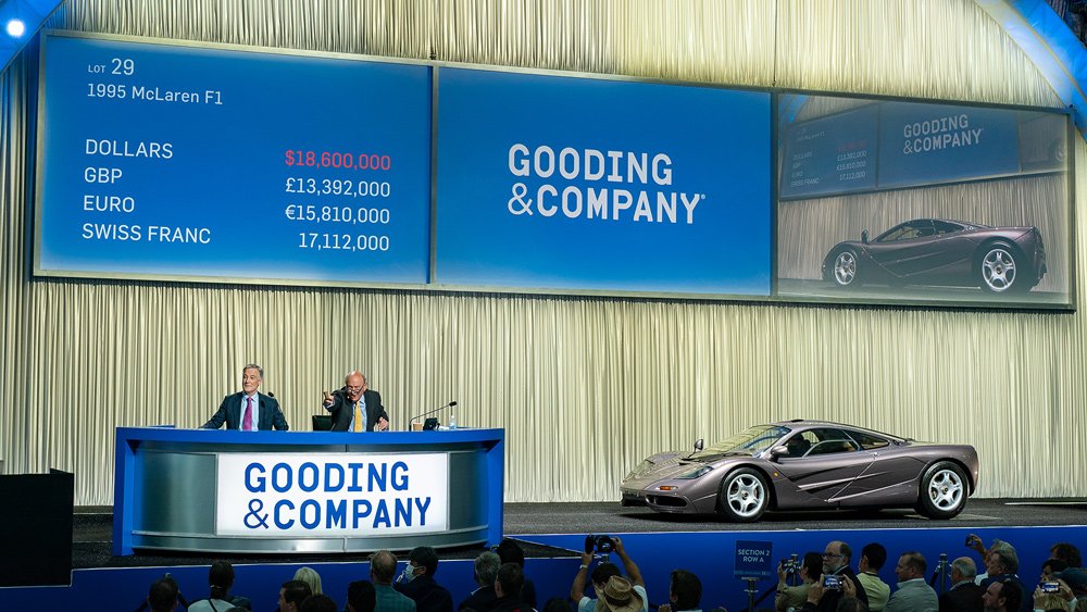 The 1995 McLaren F1 that went under the hammer for $20.46 million at Gooding & Company's Monterey auction in 2021.